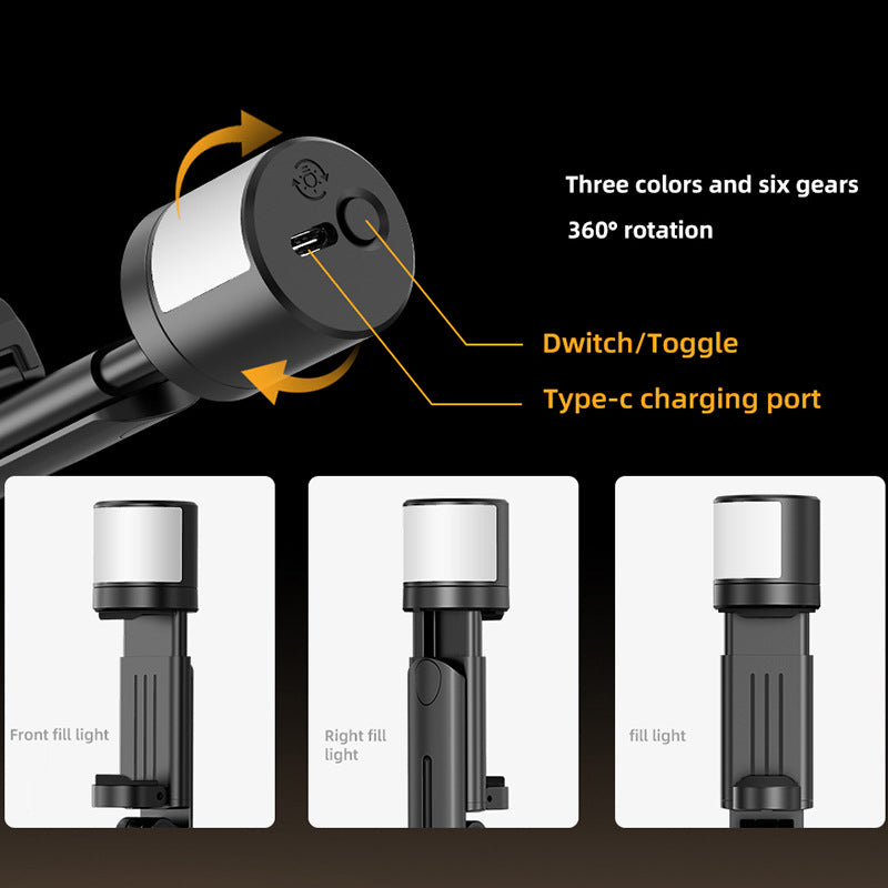 Bluetooth Remote Control Mobile Selfie Stick Integrated Tripod