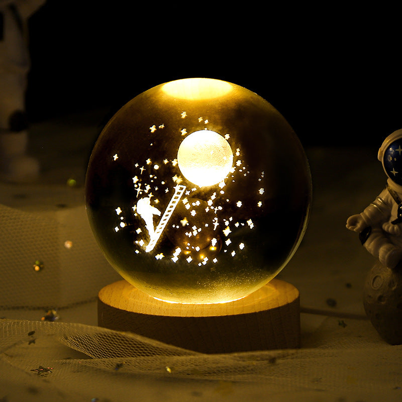 Starry Sky Crystal Ball Moon Projection Night Lamp Ambient Light