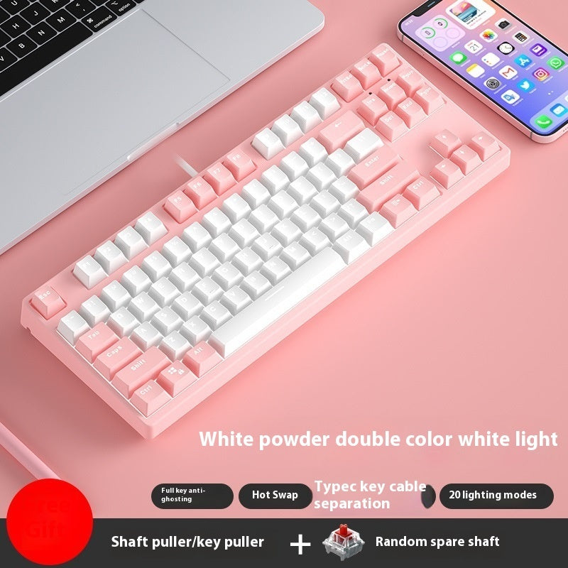 87 Key Wired Two Colors Mechanical Keyboard