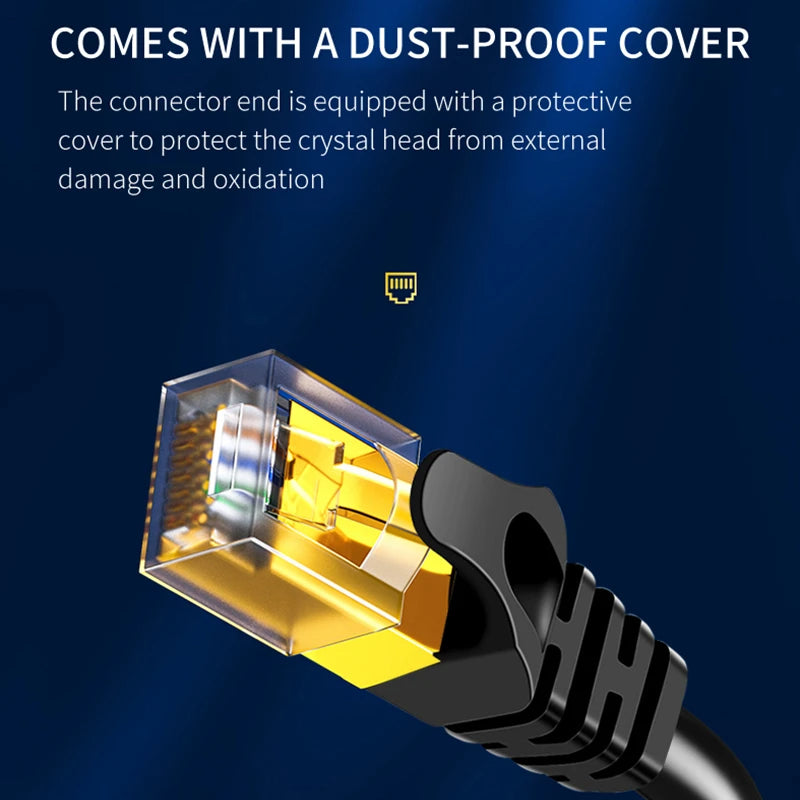 Cat 8 Ethernet Cable 40Gbps RJ45 Gold Plated LAN Network Cable
