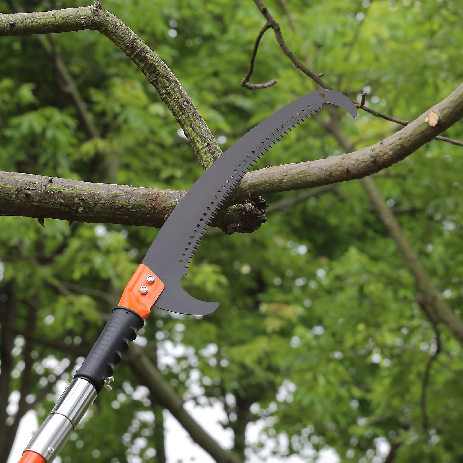 VEVOR 27FT Extendable Pole Saw Tree Pruner Fiberglass Handle Steel Blade