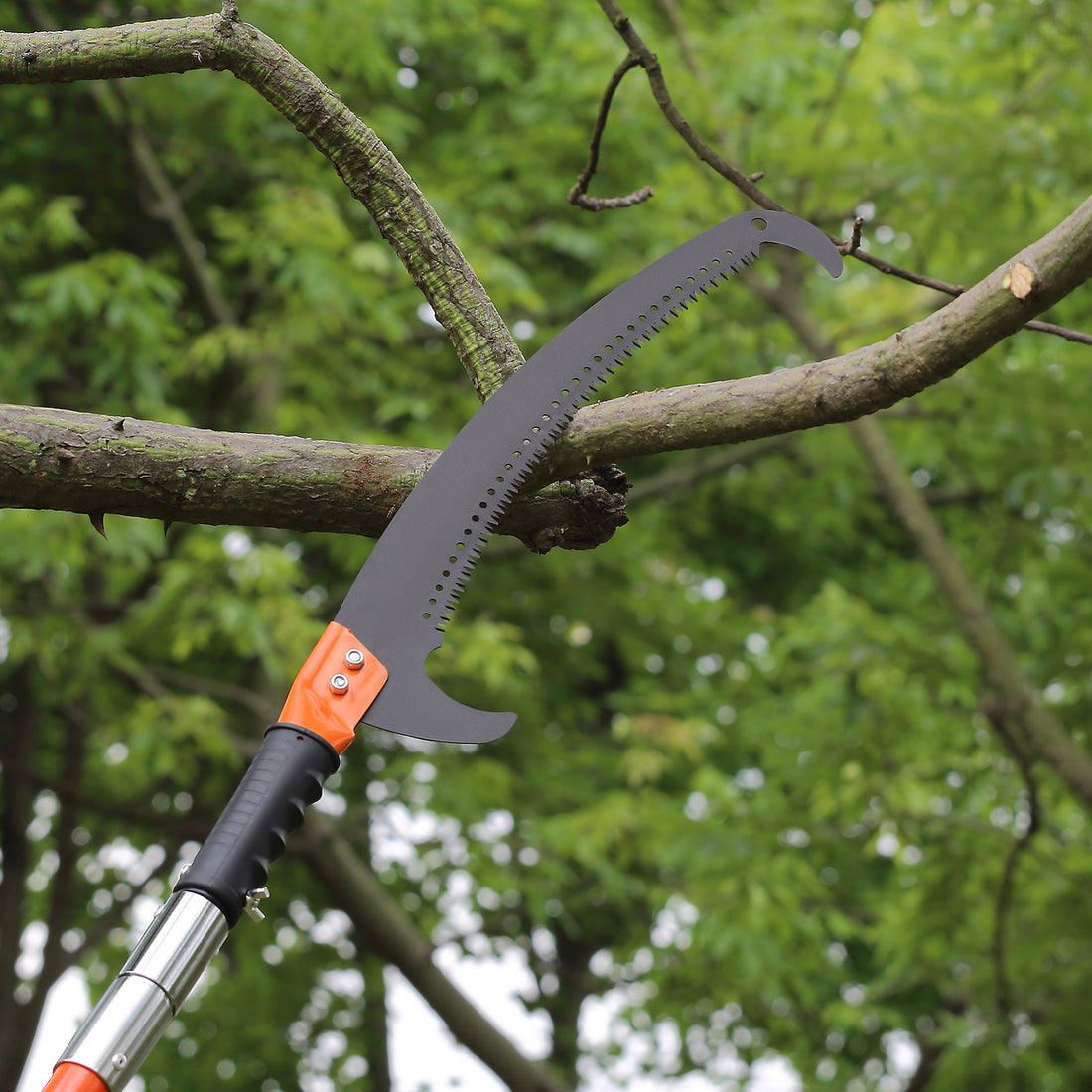 VEVOR 27FT Extendable Pole Saw Tree Pruner Fiberglass Handle Steel Blade