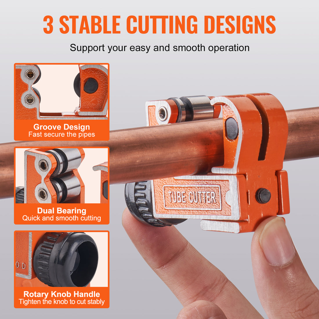 VEVOR Mini Tubing Cutter Heavy Duty Copper Pipe Cutter SKD Blade Compact Tool