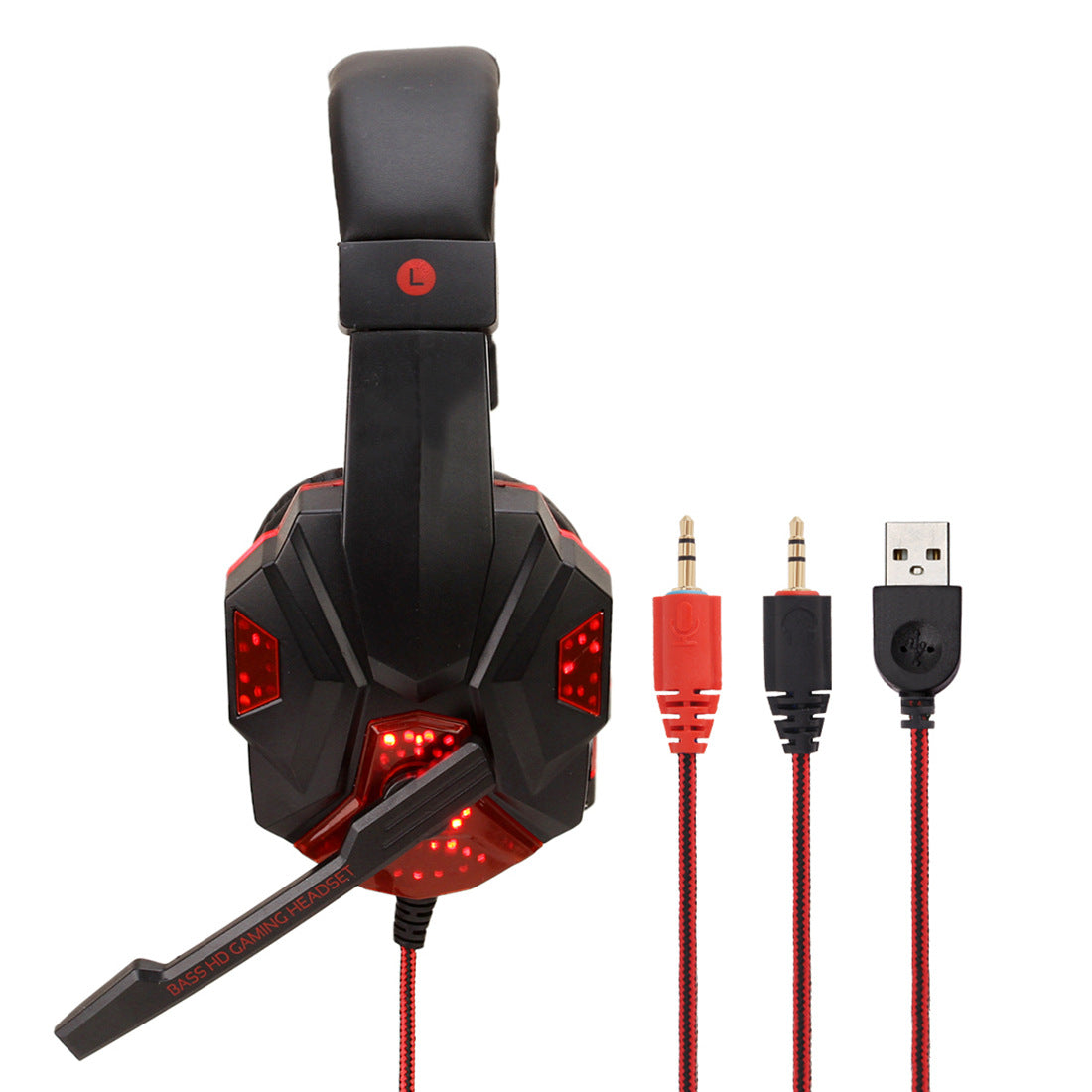 7.1 Wire-controlled Headset Light-emitting Headphones