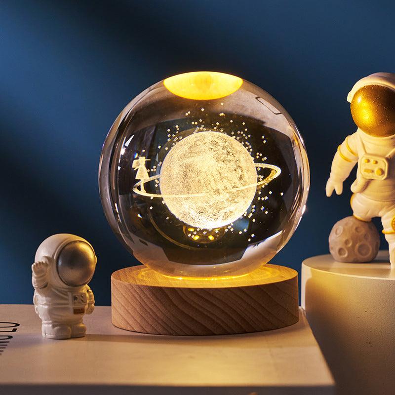 Starry Sky Crystal Ball Moon Projection Night Lamp Ambient Light