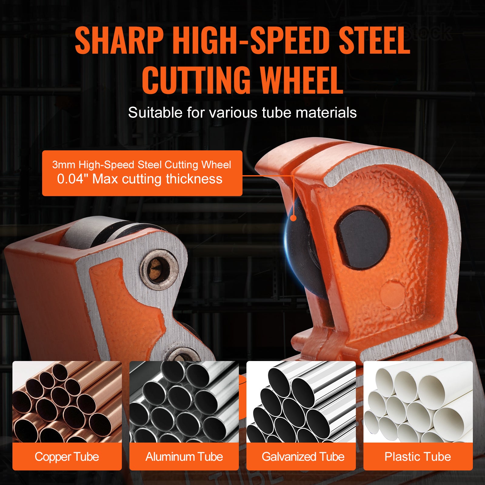 VEVOR Mini Tubing Cutter Heavy Duty Copper Pipe Cutter SKD Blade Compact Tool