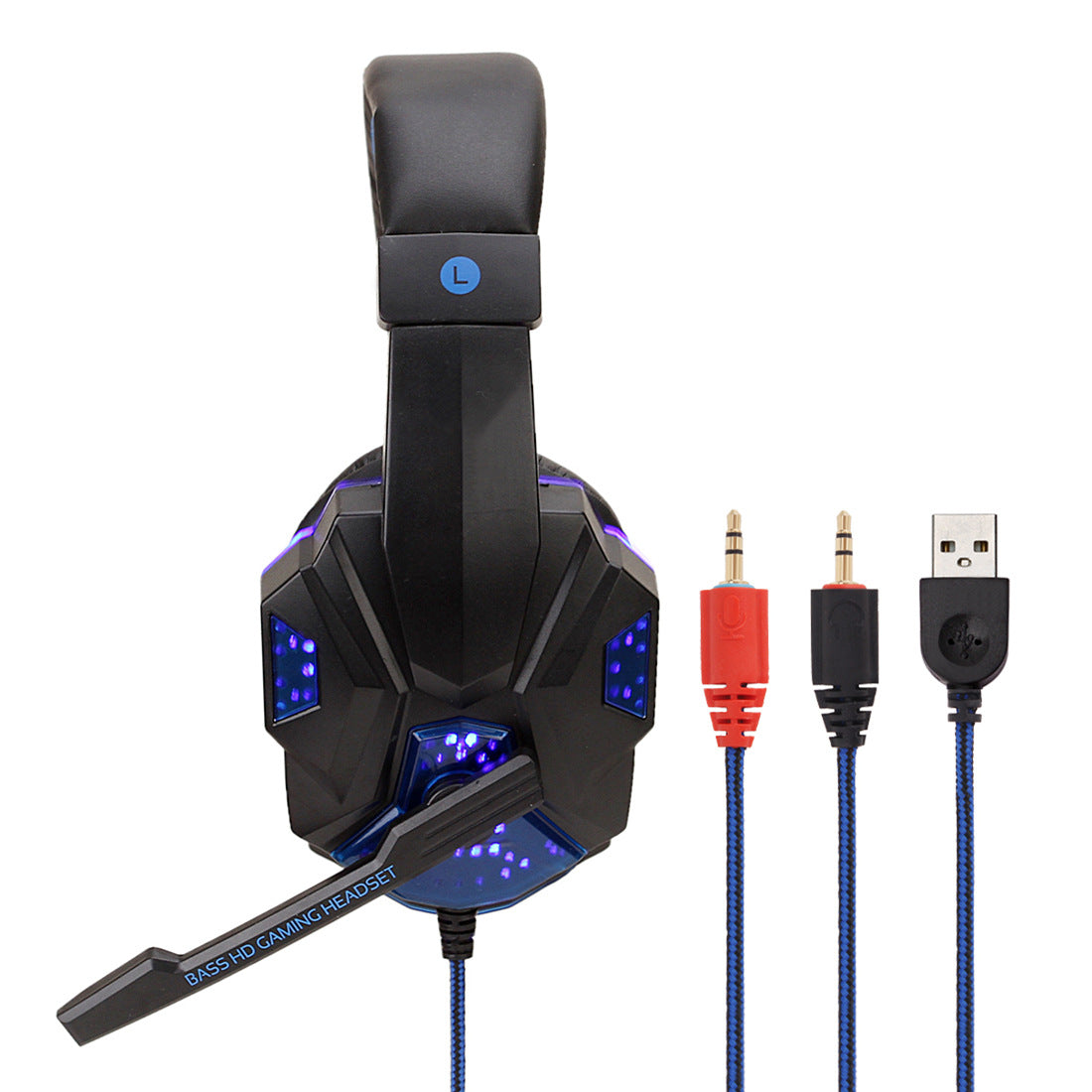 7.1 Wire-controlled Headset Light-emitting Headphones