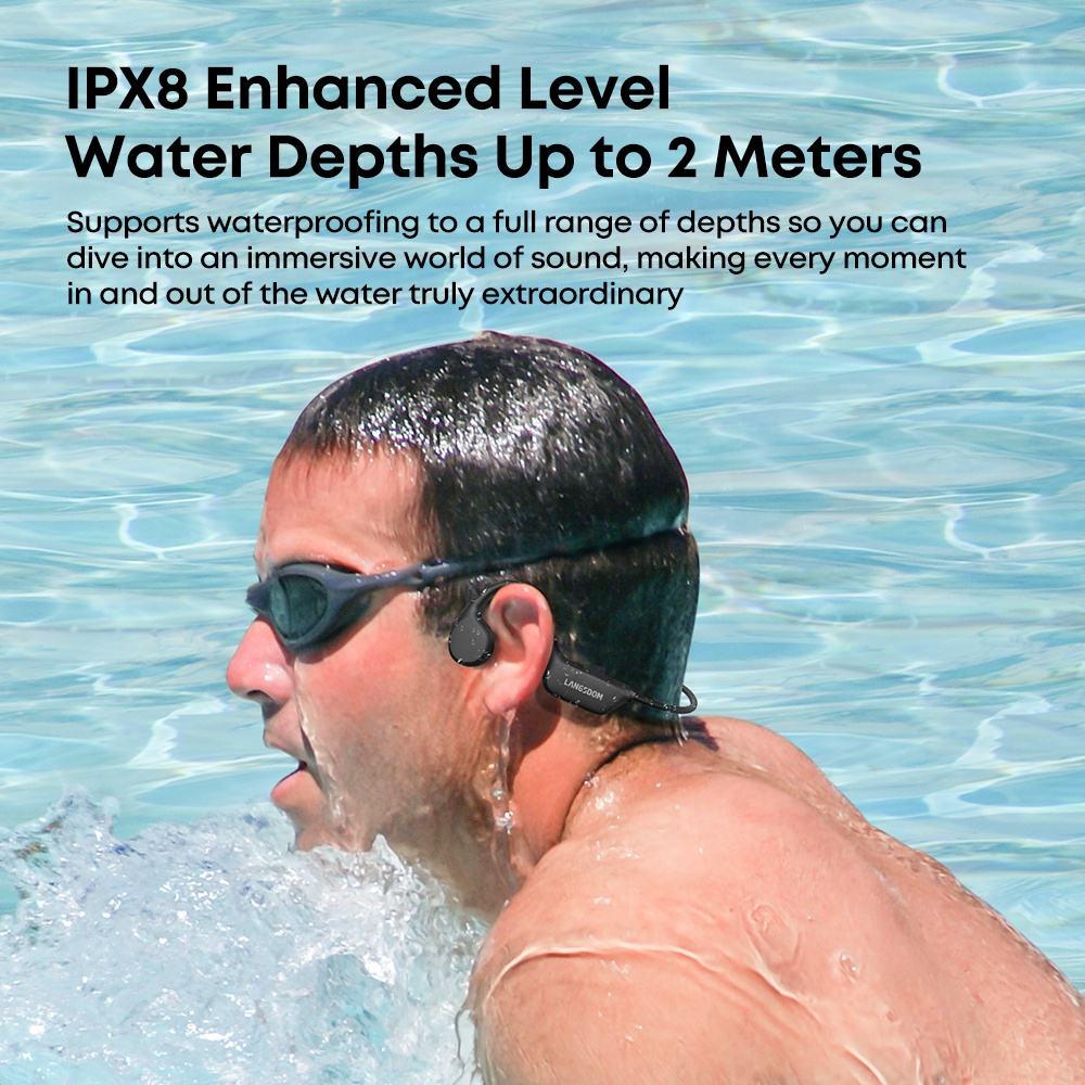 IPX8 Waterproof Bone Conduction Bluetooth Headphones 32G TF Card