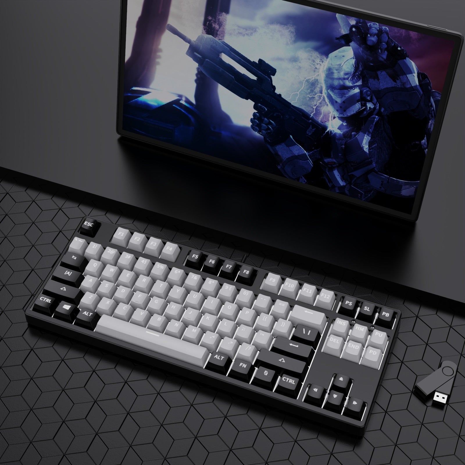 87 Key Wired Two Colors Mechanical Keyboard